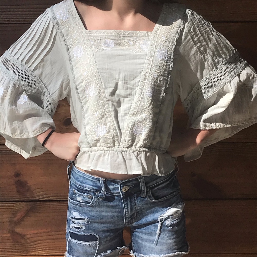 America Eagle Peasant Top